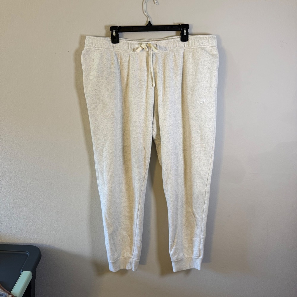 Nike Mens Club Fleece Joggers Oatmeal Heather Grey Sweatpants XXL BV2671-063